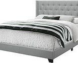 I Size/Grey Linen With Chrome Trim Queen Bed, - £368.85 GBP