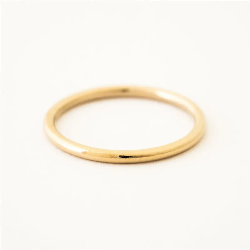 14K gold filled Essential Stacking Ring 1.5MM Thickness Knuckle Ring Boho Gold J - £27.65 GBP