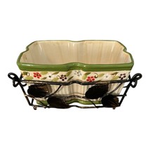 Temp-tations Presentable Ovenware Floral Ceramic Dish with Lid, Trivet &amp;... - $22.00