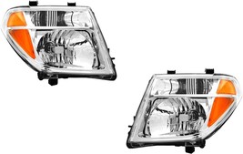 Headlights For Nissan Frontier 2005 2006 2007 2008 Halogen Chrome Pair - £220.69 GBP