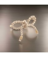 Tiffany &amp; Co Estate Bow Brooch Pin 18k Gold + Sterling Silver TIF769 - $345.51