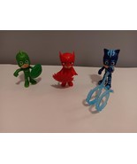 PJ Masks Lot of Figures Cat Boy Owlette Gekko 3&quot; Toy &amp; weapons EUC - £9.31 GBP