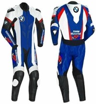 BMW Men Biker Riding Racing Suit Cowhide Leather Jacket Motorbike Suit - £232.38 GBP