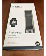 FITBIT OEM VERSA BLACK CLASSIC REPLACEMENT BAND SIZE SMALL NEW IN BOX LT1 - $12.19