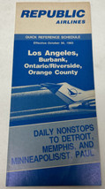 Republic Airlines Quick Reference Schedule Timetable October 30, 1983 - $19.75