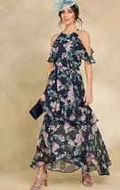 Together Floral Print Maxi Dress in Navy UK 16 (fm65-27) - $49.35