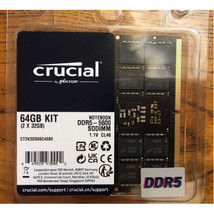 Micron Pro 64GB (2 x 32GB) DDR5 SDRAM Memory Kit - $346.43