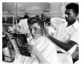 Elvis Presley Getting A Haircut At Barber Shop Reading Magazine 8X10 Photo - £6.65 GBP