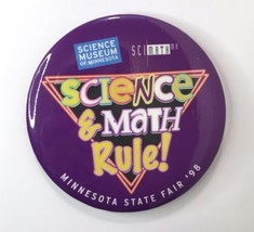 Minnesota State Fair 1998 Button Pin Science &amp; Math Rule Museum Promotion 3&quot; - £12.49 GBP