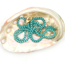 Enamel Box Chain Adjustable Necklace Turquoise Ocean - £11.94 GBP