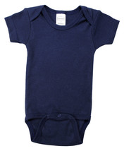 Unisex 100% Cotton Navy Interlock Short Sleeve Bodysuit Onezie Newborn - $13.36