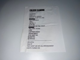 Childish Gambino - Concert Setlist - Charlotte NC 7/27/2012 - £38.15 GBP