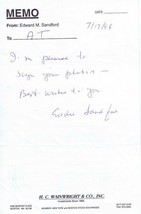 Ed Eddie Sandford Signed 1998 Handwritten Letter Bruins - £39.56 GBP