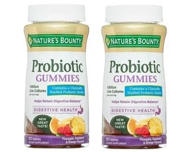 Nature's Bounty Probiotic Gummies for Digestive Health, 60 ct Exp 06/2024 Pack 2 - £15.56 GBP
