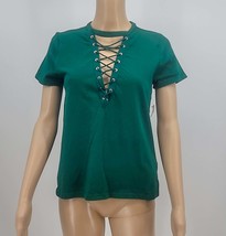 JM Collection Lace Up Top, Size Large - $9.90