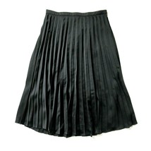 NWT J.Crew Pleated Midi in Black Satin A-line Flare Skirt 16 $98 - $71.28