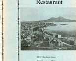 Pompei Restaurant Menu Boylston Street Boston Massachusetts 1950&#39;s - $47.52