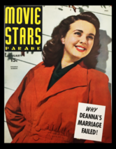 COVER ONLY Movie Stars Parade Magazine January 1944 Deanna Durbin No Label - £7.53 GBP