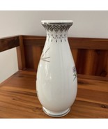Asian Porcelain Vase W Flower Dragonfly Made In China 8” - £15.21 GBP