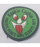 Vintage 1977 Pacific Peaks Girl Scouts Kookie Cookie Embroidered Patch 3&quot; D - $394.20 MXN
