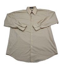 Claiborne Shirt Mens L Beige Button Up Long Sleeve Collared Dress Shirt - $18.69