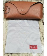 Ray Ban Sunglasses Eye glasses Sunglass case Brown leather Case &amp; cleani... - $11.88