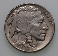 1928 5C Buffalo Nickel En Choix Bu État, Excellent Oeil Appeal, Complet ... - $89.19