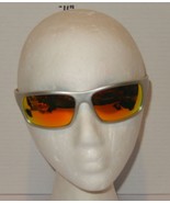 Optic Edge Silver Wrap Sunglasses Mirror Orange Lenses Sport Shield Men’... - $14.80