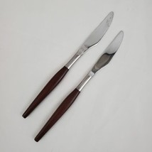 MCM Vintage Canoe Muffin Style Stainless (2) Dinner Knives Atomic Star JPN - £9.90 GBP