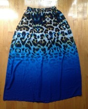 Worthington Women&#39;s Size Medium  Blue Animal Print Lined Skirt - $19.39