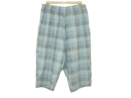 Dreams &amp; Co Womens Large Capri Pajama Pants Cotton Blue - $6.92