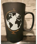 Starbucks 2015 Matte Black Globe Coffee Mug Tea Cup Taller 16 oz - $16.73