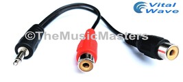 6 inch 3.5MM (1/8&quot;) Mono Male to Dual RCA Female Jacks Audio Cable Wire ... - £5.59 GBP