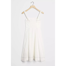 New Anthropologie Maeve Theresa Contrast-Stitch Midi Dress  $168 SIZE 6 White  - £63.50 GBP