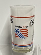 Vintage World Cup USA 1994 Soccer Glass Cup Dog Height 4-3/4" Clear - £6.84 GBP