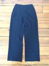 Ann Taylor Petites black Flat front Womens Slacks Pants USA Made 2P 25&quot; Waist - £15.72 GBP