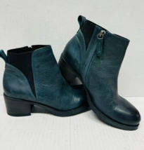 MIZ MOOZ  LEATHER  ANKLE  BOOTIE  SIDE ZIP BLUE 37EU / 7US NEW # C-65 - £70.41 GBP