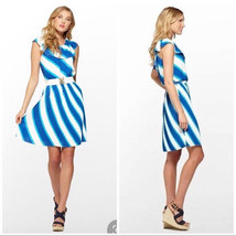 Lilly Pulitzer Crowley Dress Resort White Sail Stripe Women&#39;s Medium Ple... - $28.49