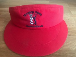 NEW TPC THE WOODLANDS HOUSTON OPEN WIDE BRIM GOLF SUN VISOR, RED - £20.68 GBP