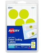 Avery Self Adhesive Removable Labels 1.25&quot; Dia Neon Yellow Color Coding ... - €8,71 EUR
