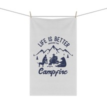 Expressive Kitchen Towel | One-Sided Campfire Design | Cotton Twill or Polyester - £17.92 GBP+