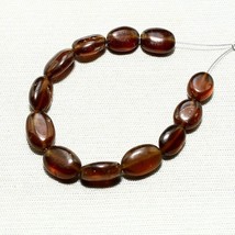 31.05cts Natural Hessonite Oval Beads Loose Gemstone 12pcs Size 7x6mm To 10x7mm - £4.59 GBP