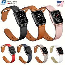 Leather Strap for Apple Watch Band 44mm 40mm 42mm 38mm Pin Watchband 7 C... - $373.69 MXN