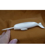 Whale-w87 little Narwhal Whale of shed ANTLER figurine Bali detailed sea... - £118.00 GBP