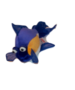 GANZ WEBKINZ STUFFED ANIMAL PLUSH - PURPLE GOLDFISH BLUE USED CODE - $227.80 MXN
