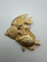 Vintage Gold Tone Angel Fish Brooch 6.5cm BB9 - $19.80