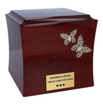 Special urn for human ashes wooden casket Decorative urn with butterflies - £125.12 GBP+