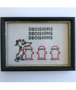 Dotson Dog Pondering Fire Hydrants Decisions Decisions Vintage Framed Em... - £27.21 GBP