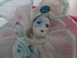 ANCO PIERROT DOLL 8 in tall blue/green sit/standing silver loop hanging (Barbie) - £26.12 GBP