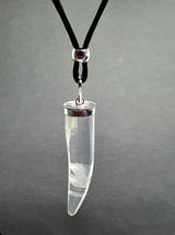 Quartz Healer Necklace Pendant Gemstone Silver Beaded Cord UK Seller - £16.38 GBP